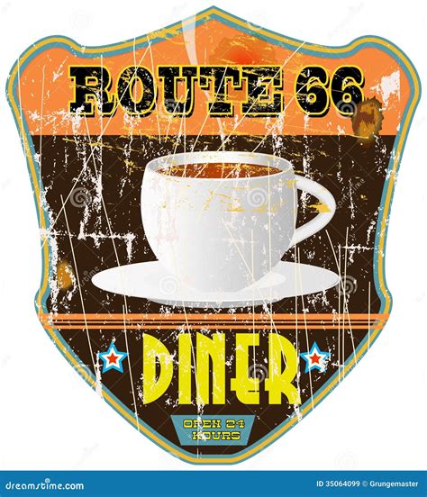 Vintage Diner Sign Stock Vector Illustration Of Large 35064099