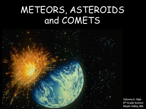 Comets Asteroids And Meteors Worksheet