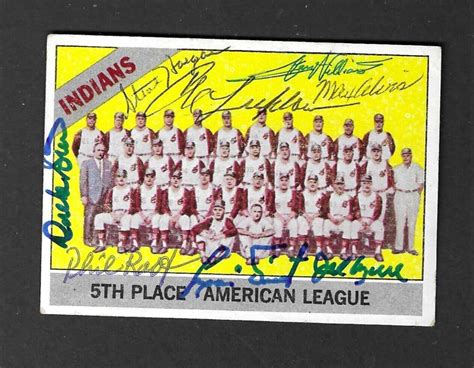 1966 Topps Cleveland Indians 1965 Team Card Signed 9 Autographs Luis