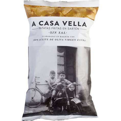 Patatas Fritas Elaboradas En Aceite De Oliva Virgen Extra Sin Sal Bolsa 150 G · A Casa Vella