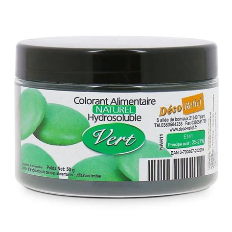 Colorant Alimentaire Naturel Hydrosoluble En Poudre Vert Azo Free G