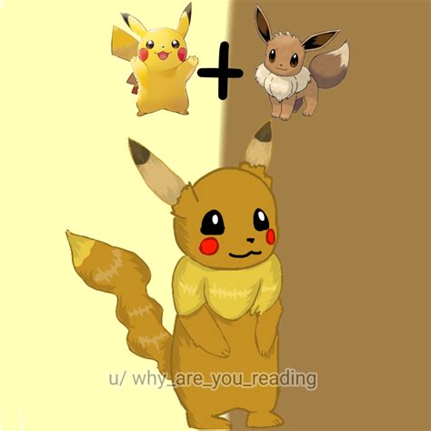 Eevee and pikachu fusion : r/Pokemonfusions