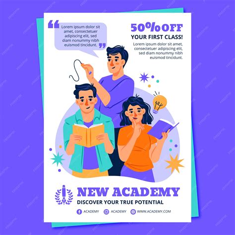 Premium Vector Flat Design Academy Poster Template