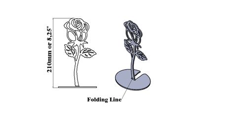 Metal Rose Svg Dxf Files , Laser Cut File , Rose Flower Flowers Hand Bend Fold for Cnc Laser ...