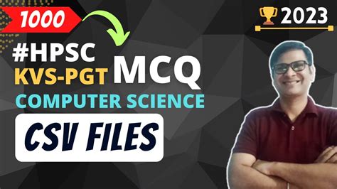 CSV Files MCQ Hindi HPSC PGT Computer Science MCQ With Explanation