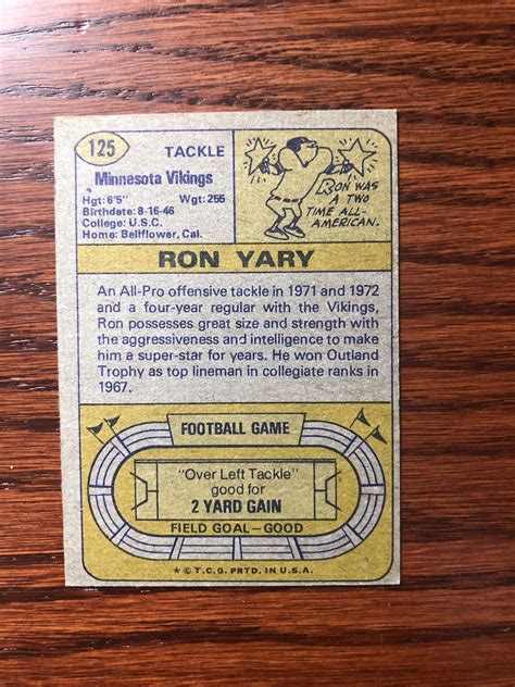 Topps Ron Yary Minnesota Vikings Hof Ebay