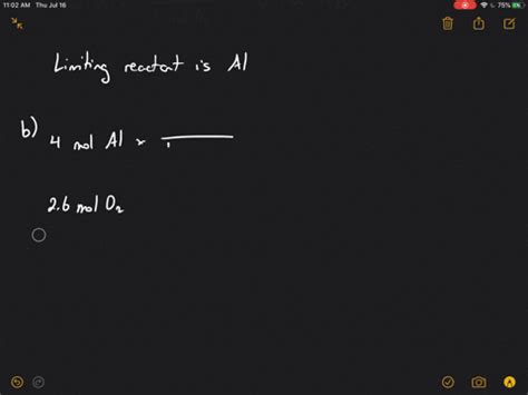 Solved For The Reaction Shown Find The Limiting Reactant For Each Of