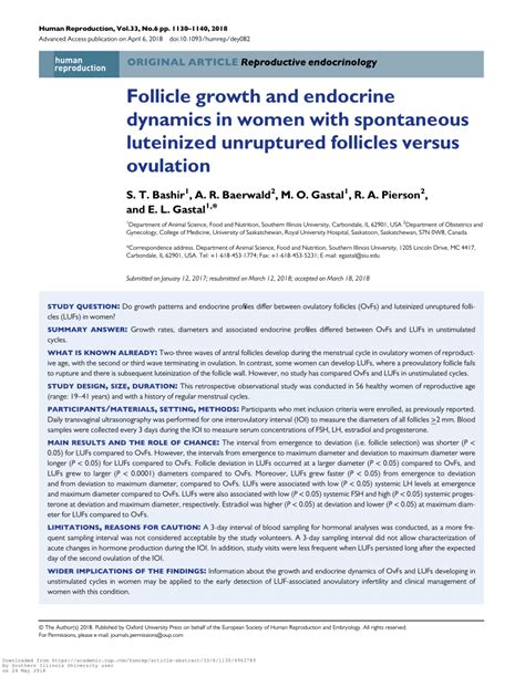 Pdf Follicle Growth And Endocrine Dynamics In Women With Spontaneous