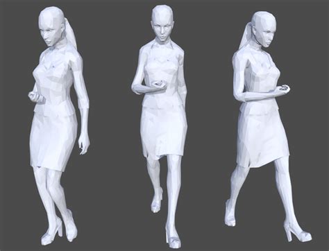 Low Poly Female 17 Animated 3d Model Cgtrader