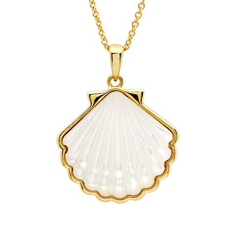 Gold Vermeil Mother of Pearl Seashell Necklace — Ocean Jewelry