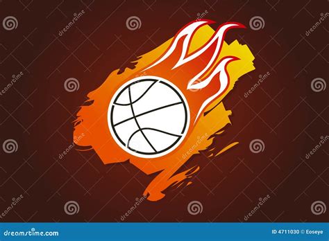 Basketball with flames stock illustration. Illustration of modern - 4711030