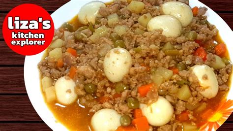 Ginisang Pork Giniling With Quail Eggs Recipe Tasty And Delicious Youtube