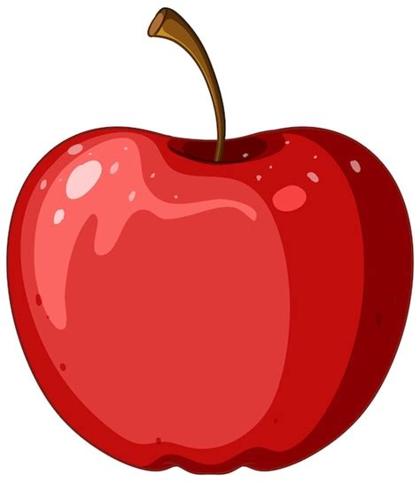 Dibujos Animados De Manzana Roja Aislada Vector Gratis