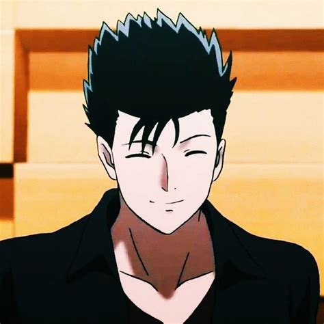 An Anime Character With Black Hair Wearing A Suit