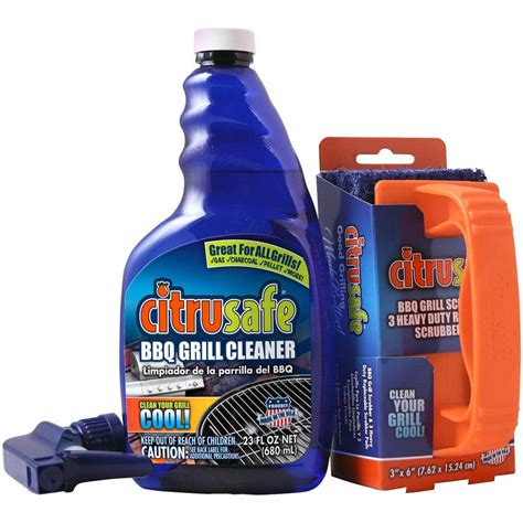 Citrusafe 23 Oz BBQ And Grill Cleaner Degreaser With Grill Scrubber