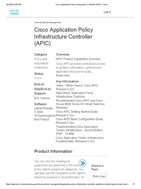 Cisco Application Policy Infrastructure Controller Apic Cisco Pdf