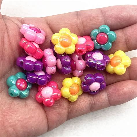 Pcs Mm High Quality Plating Uv Sunflowers Acrylic Loose Spacer Beads