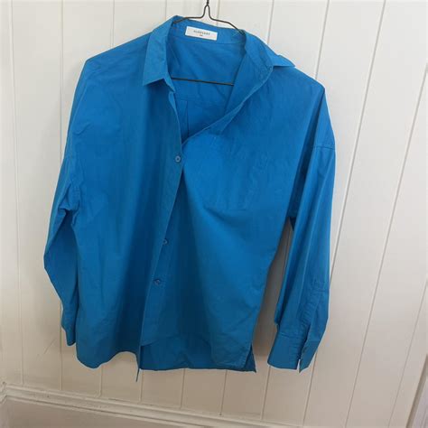 Nude Lucy Button Up Blue Shirt From A Set See Last Depop