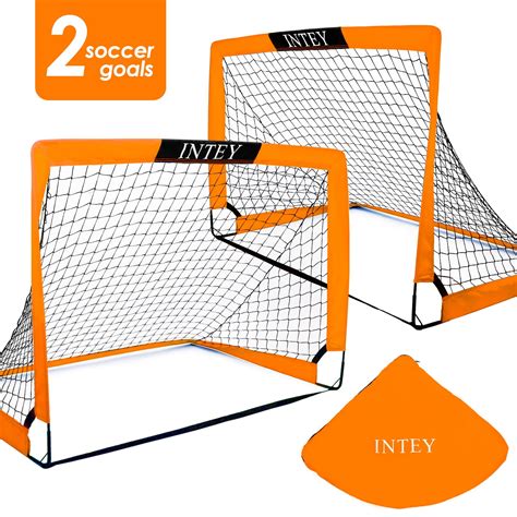 INTEY Portable Set of 2 Soccer Goals, 4x3ft Folding Soccer for Backyard ...