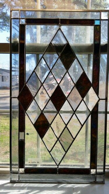 Leaded Stained Glass Window with Argyle Diamond