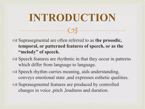 Suprasegmental Aspects Of Speech Ppt