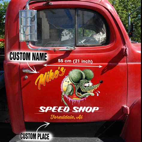 Rat Fink Hot Rod Car Door Vinyl Wrap Ameliaclothingshop
