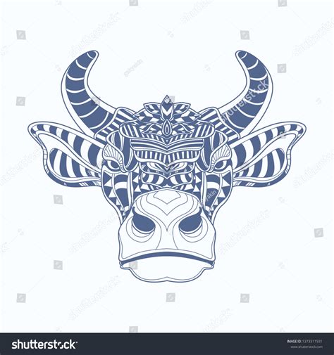 Line Art Cow Stock Vector (Royalty Free) 1373311931