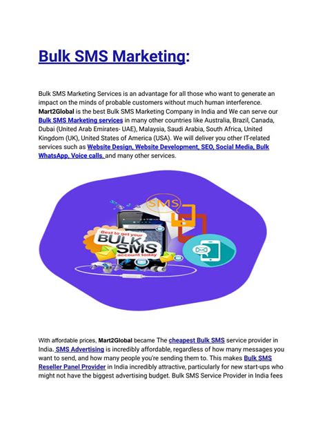 Bulk Sms Marketing Mart2global By John Parker Issuu