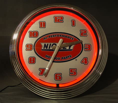 "Nickey Chevrolet" Nostalgic Neon Clock, Red Neon Details - Diecast ...