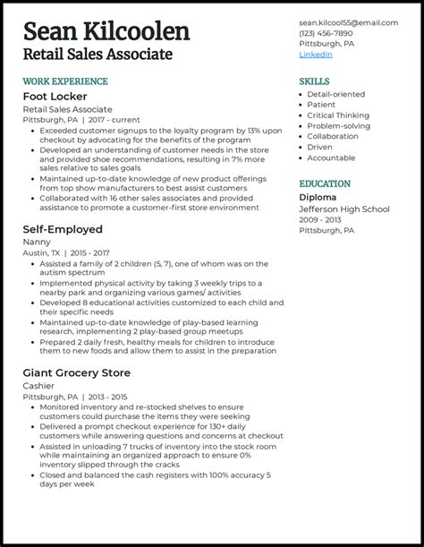 Real Retail Resume Examples That Worked In