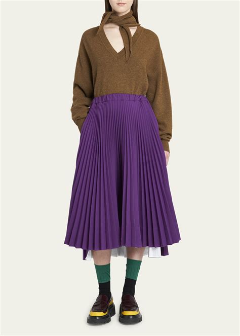 Plan C Asymmetric Pleated Midi Skirt Bergdorf Goodman