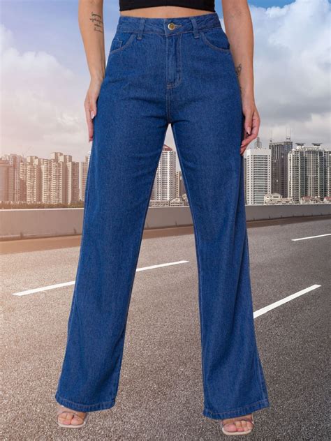 Calça Jeans Feminina Wide Leg pantalona Cintura Alta Oferta especial