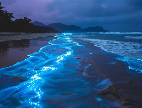 Download Bioluminescence, Ocean, Beach. Royalty-Free Stock Illustration ...