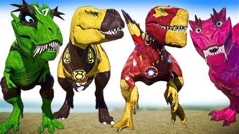 Iron Man Zilladominus Vs Cyborg Alien Malusaurus T Rex V Rex Jurassic