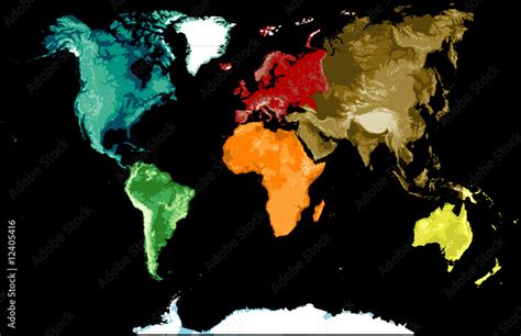 Map of the world on a black background. Stock Vector | Adobe Stock