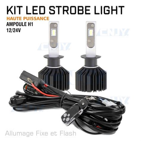 kit de 2 ampoules à led H1 strobo et fixe haute puissance 12V 24V