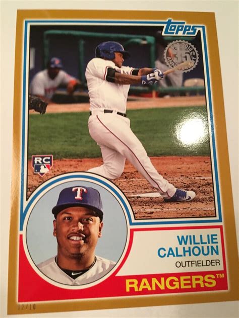 2018 Topps 1983 Parallel 5x7 Jumbo Willie Calhoun Rangers 53 RC 01 10