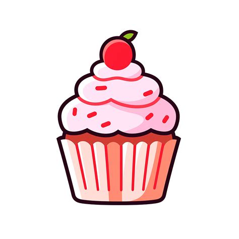 Cupcake Cute Cartoon Isolated On Transparent Background Ai Generated