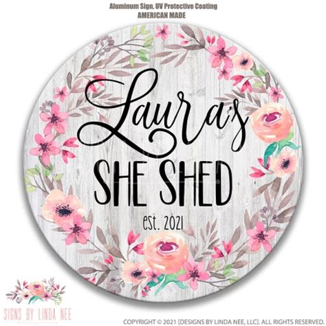 Personalized She Shed Sign She Shed Gift Lavender Custom Etsy