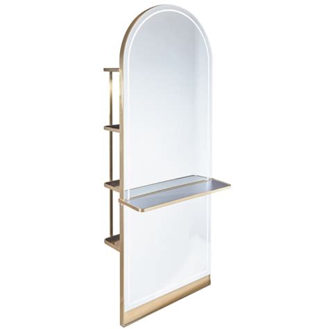 The Milan Styling Unit With Storage And Shelf Gold By Sec Salon