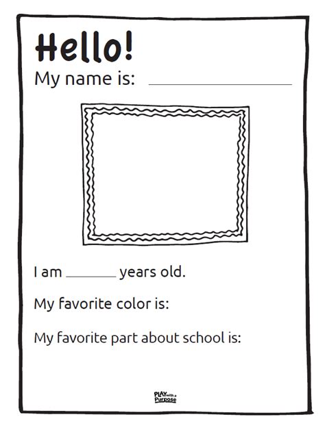 "Hello, My Name Is" | Printable Coloring Page - Play with a Purpose Blog