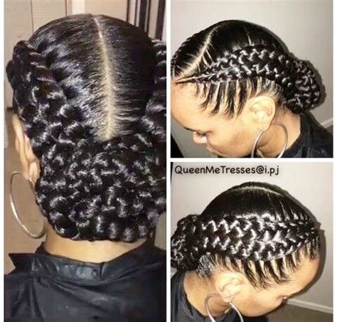 Two French Braids Cornrows Black Hair Tribe