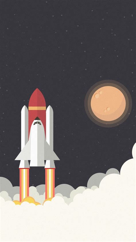 Space shuttle. Simplistic, flat illustration. | Wallpaper space, Space ...