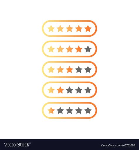 Five Stars Ratings Web 20 Button Yellow And Gray Vector Image