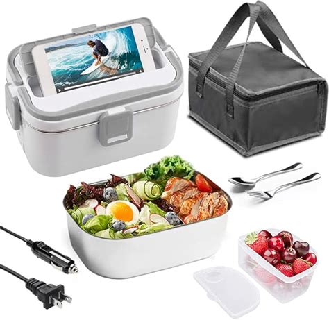 Lunch Box Chauffante Electrique 60W Gamelle Chauffante 3 en 1 Boîte