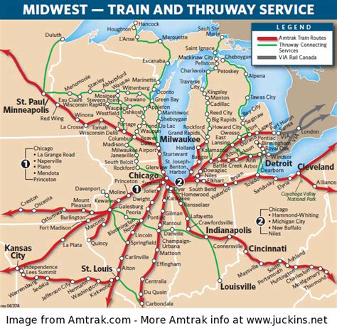 juckins.net - Amtrak Routes at a Glance