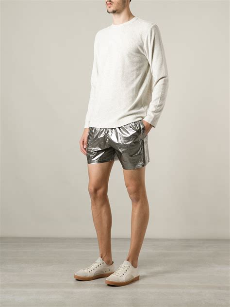 Our Legacy Metallic Deck Shorts In Metallic For Men Lyst