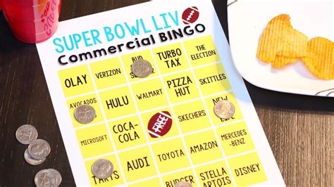 Printable Super Bowl Commercial Bingo