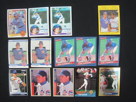 Lot Detail - Ryne Sandberg Collection of 14 Baseball Cards w/Rookies