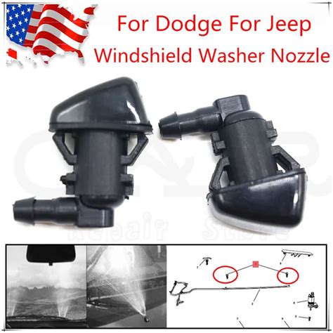 55157319AA NEW 2PCS Windshield Washer Nozzle Front Replacement Spray